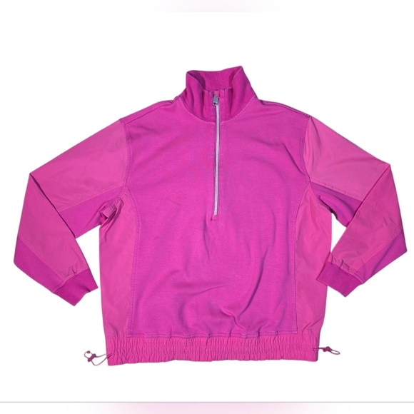 Athleta Triumph Hybrid Half Zip Sweatshirt Salvia Pink Size XS - Picture 7 of 9
